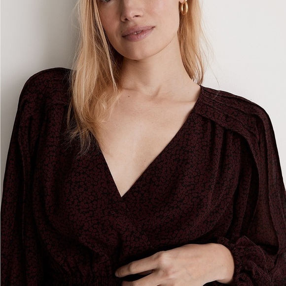 Madewell (Re)sourced Georgette Faux-Wrap Mini Dress - Picture 4 of 9